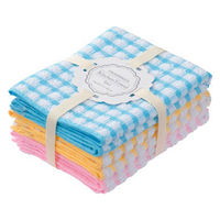 【ほんの気持ちですシール付・OPP個装】日繊商工 ミニチェックキッチンクロス３枚セット NK3001-kimoti 1箱(100個入)（直送品）