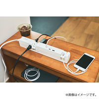 延長コード 電源タップ 6個口 1.8m 2P式 回転タップ USBポート付 ファーゴ ホワイト T5WH 1個