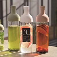 HARIO（ハリオ）冷水筒 フィルターインボトル 水出し 耐熱ガラス製 スモーキーグリーン 750ml 日本製 熱湯・食洗機対応 1個