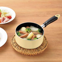 カリーノ ちびポット IHソースパン 16cm ガラス蓋付 クリーム NQ-0105 1個 中山福