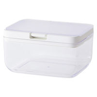 湿気を防ぐ プラスチック 保存容器 ワイドショート 700ml クリア パッキン付き 1個 マーナ