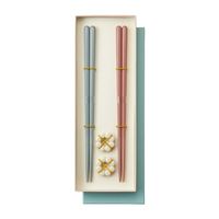 【ギフト】 BRUNO（ブルーノ）ペア HASHI ピンク×ブルー（箸2膳・箸置き2個）化粧箱入り BHK168-PKxBL 1セット