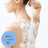 ボディブラシ かため 柄付き ロングサイズ ホワイト 1本 マーナ