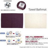 バスマット Ag+ ブリーク タオル地 40×60cm パープル 1枚 オカ