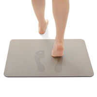 珪藻土パウダー入 ソフトバスマット 抗菌防臭 吸水速乾 40×60cm プレーン ライトグレー 1枚 ヨコズナクリエーション