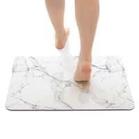 珪藻土パウダー入 ソフトバスマット 抗菌防臭 吸水速乾 40×60cm 大理石 1枚 ヨコズナクリエーション