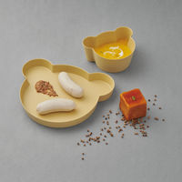 tak（タック）ビオキッズディッシュ 抗菌 ボウル ベア M ホワイト 電子レンジ・食洗機対応 1個 竹中