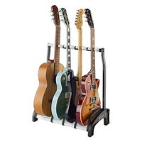 K&M ギタースタンド 4本用 “ガーディアン 3+1" カラー:ブラック 17534-016-00 1台（直送品）