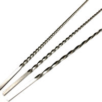 ステンレス 四角棒 3×3×500mm(限界 左)スパイラル加工 susbou-3x3-nejiri-genkai-hidari 1本（直送品）