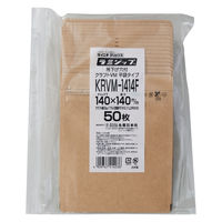 生産日本社 ラミジップ（R）　平袋　吊り下げ穴付クラフトタイプ（超ハイバリア仕様）140×140mm　未晒 1セット(50枚入×10袋)