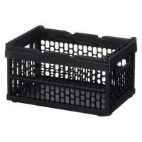 「現場のチカラ」 ハンドル付 折りたたみメッシュコンテナ 10L BK 1セット（8個）  オリジナル