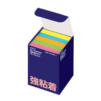 【旧品】アスクル　強粘着ふせん　75×50mm　ビビッドカラー　1箱（5冊入）  オリジナル