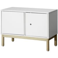 PREDONA（プレドナ）スチールシェルフ　 両開き 下置き用 1段 幅800×奥行400×高さ580mm ホワイト ラウンド脚　1台(2梱包)