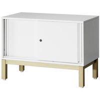 PREDONA（プレドナ）スチールシェルフ　 引違い 下置き用 1段 幅800×奥行400×高さ580mm ホワイト スクエア脚　1台(2梱包)