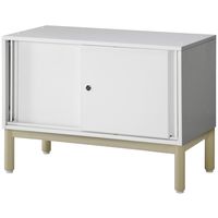 PREDONA（プレドナ）スチールシェルフ　 引違い 下置き用 1段 幅800×奥行400×高さ580mm ホワイト ラウンド脚　1台(2梱包)