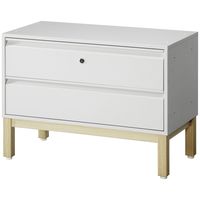 PREDONA（プレドナ）スチールシェルフ  引出し2段 下置き用  幅800×奥行400×高さ580mm ホワイト スクエア脚　1台(2梱包)