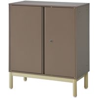 PREDONA（プレドナ）スチールシェルフ　 両開き 下置き用 2段 幅800×奥行400×高さ970mm モカブラウン ラウンド脚　1台(2梱包)