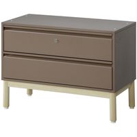 PREDONA（プレドナ）スチールシェルフ  引出し2段 下置き用  幅800×奥行400×高さ580mm モカブラウン ラウンド脚　1台