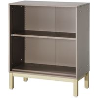 PREDONA（プレドナ）スチールシェルフ　 オープン 下置き用 2段 幅800×奥行400×高さ970mm モカブラウン スクエア脚　1台(2梱包)