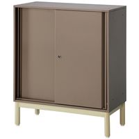 PREDONA（プレドナ）スチールシェルフ　 引違い 下置き用 2段 幅800×奥行400×高さ970mm モカブラウン ラウンド脚　1台(2梱包)