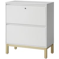 PREDONA（プレドナ）スチールシェルフ　 ラテラル 下置き用 2段 幅800×奥行400×高さ970mm ホワイト スクエア脚　1台(2梱包)