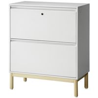 PREDONA（プレドナ）スチールシェルフ　 ラテラル 下置き用 2段 幅800×奥行400×高さ970mm ホワイト ラウンド脚　1台(2梱包)