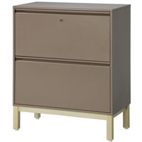 PREDONA（プレドナ）スチールシェルフ　 ラテラル 下置き用 2段 幅800×奥行400×高さ970mm モカブラウン スクエア脚　1台(2梱包)