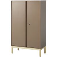 PREDONA（プレドナ）スチールシェルフ　 両開き 下置き用 3段 幅800×奥行400×高さ1360mm モカブラウン ラウンド脚　1台(2梱包)