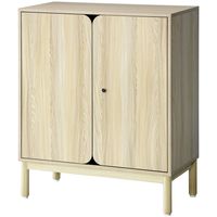 PREDONA（プレドナ）木製シェルフ  両開き 下置き用 2段 幅800×奥行400×高さ970mm ナチュラルウッド ラウンド脚　1台