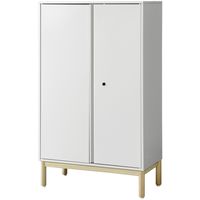 PREDONA（プレドナ）スチールシェルフ　 両開き 下置き用 3段 幅800×奥行400×高さ1360mm ホワイト ラウンド脚　1台(2梱包)