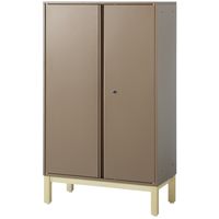 PREDONA（プレドナ）スチールシェルフ　 両開き 下置き用 3段 幅800×奥行400×高さ1360mm モカブラウン スクエア脚　1台(2梱包)