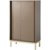 PREDONA（プレドナ）スチールシェルフ　 引違い 下置き用 3段 幅800×奥行400×高さ1360mm モカブラウン ラウンド脚　1台(2梱包)