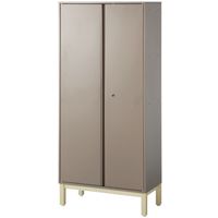 PREDONA（プレドナ）スチールシェルフ　 両開き 下置き用 4段 幅800×奥行400×高さ1750mm モカブラウン スクエア脚　1台(3梱包)