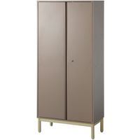 PREDONA（プレドナ）スチールシェルフ　 両開き 下置き用 4段 幅800×奥行400×高さ1750mm モカブラウン ラウンド脚　1台(3梱包)