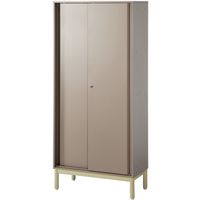 PREDONA（プレドナ）スチールシェルフ　 引違い 下置き用 4段 幅800×奥行400×高さ1750mm モカブラウン ラウンド脚　1台(3梱包)