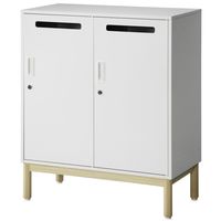 PREDONA(プレドナ)スチール パーソナルロッカー2人用(シリンダー錠)下置き用  幅800×奥行400×高さ970mm ホワイト ラウンド脚