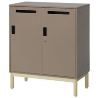 PREDONA(プレドナ)スチールパーソナルロッカー2人用(シリンダー錠)下置き用  幅800×奥行400×高さ970mm モカブラウン ラウンド脚