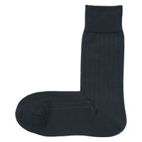 【メンズ】無印良品 紳士 足なり直角 ビジネス靴下 ストライプ柄 25～27cm ダークグレーストライプ 1セット（2足組）