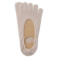 【レディース】無印良品 婦人 かかと滑り止め付き 深履き 5本指フットカバー 23～25cm ペールブラウン 1セット（2足組）