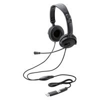 エレコム ヘッドセット ノイズキャンセリング オーバーヘッド Type-C 変換アダプタ付 HS-HP10SCBK 1個