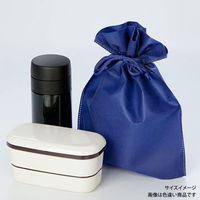 廣川 エコバッグ 不織布巾着 黒 099847 1ケース(1000個(1個×1000))（直送品）