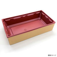 アクタ 弁当容器 ワン折重 PH73×38A 赤 底 2000022299 1ケース(400個(50個×8))（直送品）