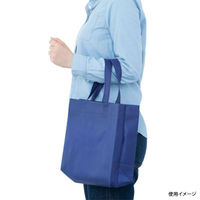 廣川 エコバッグ 不織布A4マチ付きバッグ ネイビー 239045 1ケース(400個(1個×400))（直送品）