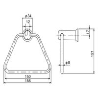 【建築金物・内装材】 リラインス R1504-T タオルリング 三角 1個（直送品）