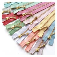 日本紐釦貿易 Y.K.K 玉付きファスナー ニュアンスカラー12色セット 14cm ゴールド 3G14-N12MIX 1セット(3袋)