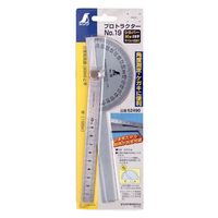 シンワ測定 プロトラクター No.19 シルバーφ90 竿目盛10cm 2本竿 62490 1個（直送品）