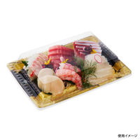 中央化学 刺身容器 輝咲24-17 つやふでBK 身 7336 1ケース(600個(50個×12))（直送品）