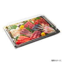 中央化学 刺身容器 DX 角皿 特1 金砂目-BK 身 104240 1袋(25個)（直送品）