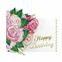 グリーティングライフ バースデーフラワーポップアップカード ローズ LY-31 1個