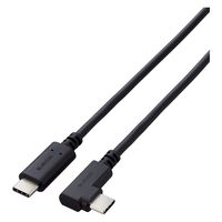タイプCケーブル (USB-C to C) PD対応 60W 2m L字 やわらか 黒 U2C-CCLY20NBK エレコム 1個